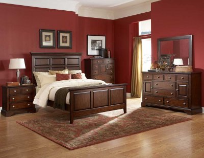 Warm Cherry Finish Traditional Bedroom w/Optional Items