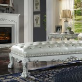 Dresden Chaise AC01693 in PU & Antique White by Acme