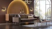 Mirante Sofa Bed in Brown Fabric by Bellona w/Options
