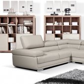 2119 Sectional Sofa in Light Gray Leather by ESF
