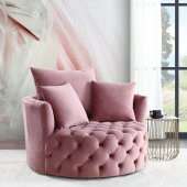 Zunyas Accent Chair AC00291 in Pink Velvet by Acme w/Swivel