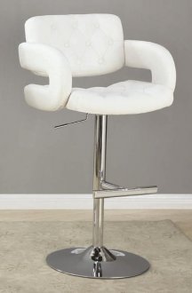 102557 Adjustable Bar Stool Set of 2 in White by Coaster