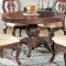 Brown Finish Round Top Classic 5Pc Dining Set w/Options