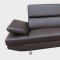 Brown Top Grain Full Leather Modern Sectional Sofa w/Metal Legs