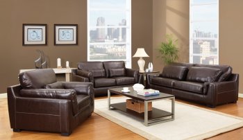 Decca Brown Bonded Leather Modern Sofa by Acme Furniture [AMS-Decca-50210]