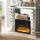 Donimic Fireplace 90202 in Mirror by Acme w/ Adj. Temperature