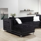 LCL-010 Sectional Sofa in Black Velvet