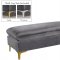 Naomi Sectional Sofa 636 in Grey Velvet Fabric by Meridian