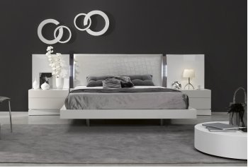 Seville Premium Bedroom in White by J&M w/Optional Casegoods [JMBS-Seville]