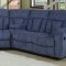 Blue or Beige Fabric Modern 5Pc Reclining Sectional Sofa