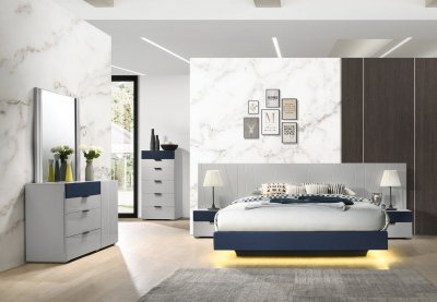 Marsala Bedroom in Navy Blue & Gray by J&M w/Options