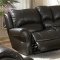 Black Bonded Leather Sofa & Loveseat Set w/Recliner Seats