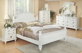 Laura Bedroom in White by Global w/Optional Casegoods [GFBS-Laura White]