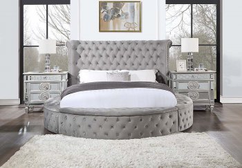 Gaiva Bedroom BD00967Q in Gray Velvet by Acme w/Options [AMBS-BD00967Q Gaiva]