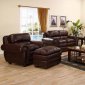 Brown Bonded Leather Contemporary Sofa & Loveseat Set w/Options