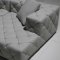 Grey Full Italian Leather Modern Sectional Sofa w/Crystals