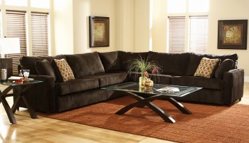 Viva Chocolate Fabric Modern Sectional Sofa w/Large Back Pillows [CHFSS-SD-3181-Carrie]