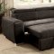 Lorna Sectional Sofa Convertible CM6515BK in Graphite Fabric
