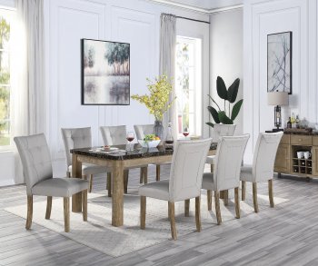 Charnell Dining Table DN00553 Marble & Oak by Acme w/Options [AMDS-DN00553 Charnell]