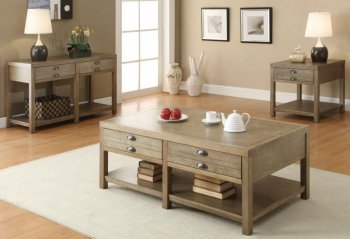 701958 Coffee Table 3Pc Set in Driftwood by Coaster w/Options [CRCT-701958]