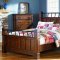 Distressed Rustic Finish Traditional Bed w/Optional Case Goods