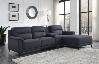 Walcher Sectional Sofa 51900 in Gray Linen Fabric by Acme [AMSS-51900 Walcher]