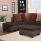 U88018 Sectional Sofa in Chocolate Corduroy Fabric by Global