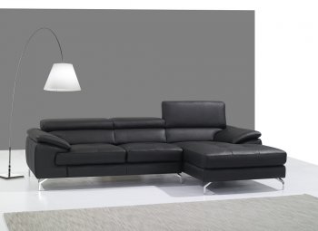 A973b Sofa Sectional in Black Premium Leather by J&M [JMSS-A973b Black]