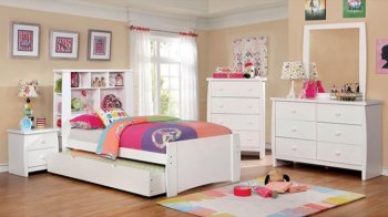 Marlee 4Pc Youth Bedroom Set CM7651WH in White w/Options [FAKB-CM7651WH-Marlee]