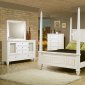 White Finish Classic Bedroom W/Poster Bed