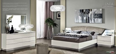 Onda Drop White Bedroom by ESF w/Optional Case Goods