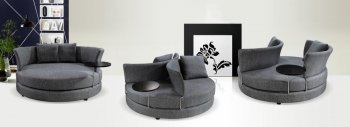 Grey Fabric Modern Adjustable Circular Sofa w/End Table [VGS-Aria]