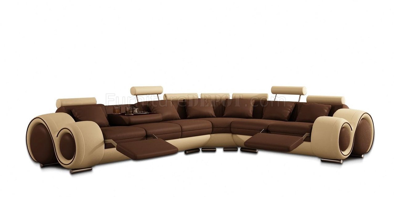 4087 Sectional Sofa By Vig In Brown