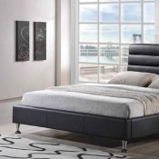 8284 Upholstered Bed in Black Leatherette by Global
