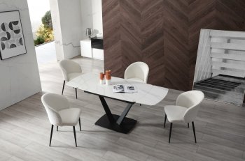 109 Dining Table White by ESF w/Optional 2107 Chairs [EFDS-109 White 2107]