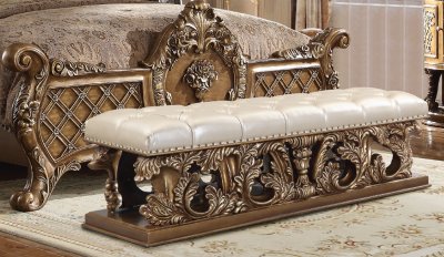 Constantine Bench BD00476 Brown & Gold by Acme