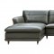 9180 Sectional Sofa in Gray-Green Leather by ESF
