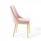 Viscount Dining Chair Set of 2 in Pink Velvet by Modway