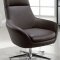 White Full Italian Leather Modern Swivel Chair