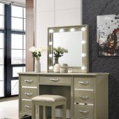 Beaumont Vanity Set 205297 in Champagne by Coaster w/Stool