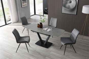 109 Dining Table Gray by ESF w/Optional 79 Chairs [EFDS-109 Gray 79]