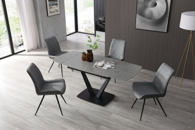 109 Dining Table Gray by ESF w/Optional 79 Chairs