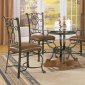 Bronze Metal Traditional Dinette Table w/Round Glass Top