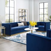 Sanguine Sofa in Navy Velvet Fabric by Modway w/Options