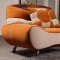 Two-Tone Leather & Microfiber Fabric Modern 3Pc Living Room Set