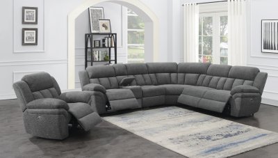 Bahrain Power Motion Sectional Sofa 609540P Charcoal by Coaster
