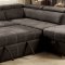 Lorna Sectional Sofa Convertible CM6515BK in Graphite Fabric