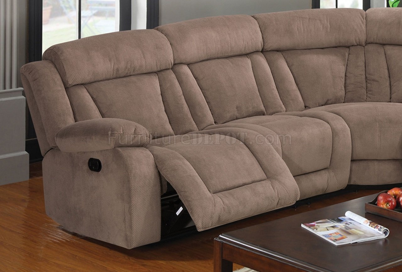 Kylie Recliner Sectional Sofa 53880 in Tan by Acme w/Options