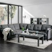 Yazmin Sectional Sofa CM6021 in Gray Linen-Like Fabric