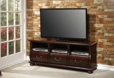 Faysnow TV Stand 91293 in Dark Cherry Finish by Acme w/Options